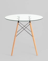 Стол круглый EAMES DSW NEW D=80 прозрачный стеклянный