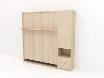 Кровать-трансформер Смарт 1 правый со шкафом 1600 Дуб молочный