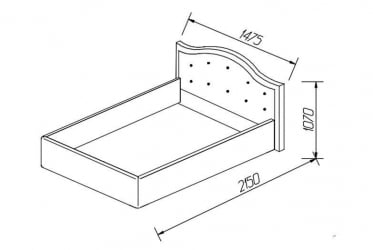 Кровать Стелла, 1200*2000 мм, велюр Rock 12, серо-фиолетовый