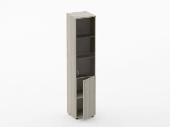 Шкаф высокий со стеклом Twin 16.16.13Пр Дуб Сантана светлый