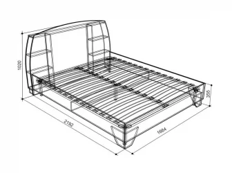 Кровать двуспальная Виктория-1 1600 Дуб Сонома
