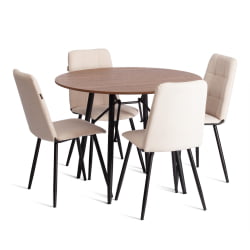 Металлический стул Asti TREND, велюр, молочный/черный, 4, 47х54х86 см