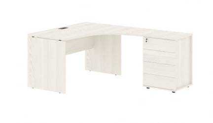 Стол эргономичный с тумбой правый EDIS EDCET 1518 R Ясень Траун Мокко