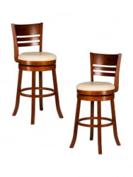 Вращающийся полубарный стул DOBRIN WILLIAM COUNTER (шоколад, кремовый) 2 шт