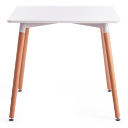 Обеденный стол JOHN (mod. T1003) МДФ/дерево, 80 х 80 х 75 см , White (Белый) / Natural (натуральный)