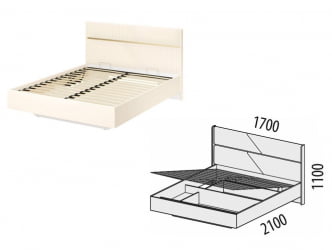 Кровать двуспальная Монако 903.21 Белый шпон/Даллас Айвори