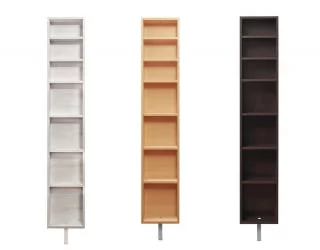 Поворотный шкаф в черном глянцевом стекле Зум Шелф Венге