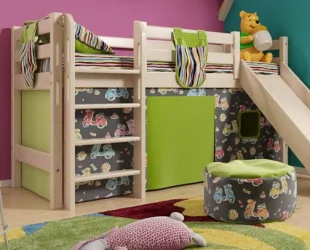 Шторы на низкую кровать Соня (эдна полоса/песко сиреневый)