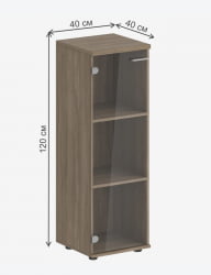 Шкаф средний со стеклом Sigma SG.804.OD.GL Дуб темный