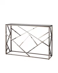 Консоль АРТ ДЕКО 115x30 Темный хром стекло smoke