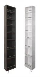 Поворотный шкаф в белом глянцевом стекле Лупо Шелф (левый) Беленый дуб