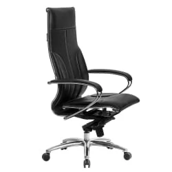 Кресло руководителя Samurai Lux Черный с бежевой прострочкой