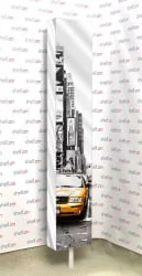 Зеркальный поворотный шкаф с принтом Зум Шелф Арт Молочный дуб