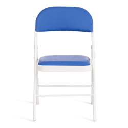 Стул со спинкой FOLDER (mod. 3022G) каркас: металл, сиденье/спинка: экокожа, 46.5 х 47.5 х 79 см, blue (синий) / white (белый)