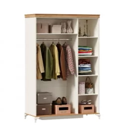 Шкаф трехстворчатый с зеркалом Вилладжио Алебастр/Дуб золотой