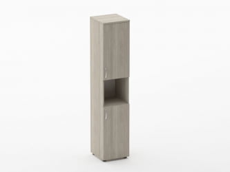 Шкаф высокий закрытый с нишей Glassy 6.19.11Пр Дуб сантана светлый