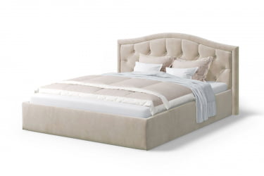 Кровать Стелла 1200*2000 мм, велюр Бренди лайт 03, цвет, кремовый