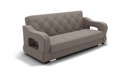 Диван Бруно-2 (ЗР) Цвет фасада: Серо коричневый; Тип: Прямой; Материал фасада: Металл/Велюр