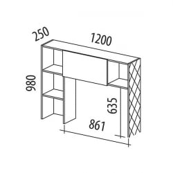 Надстройка (лев/прав) Монако 903.25 Дуб Вотан / Белый шпон / Альпийский белый