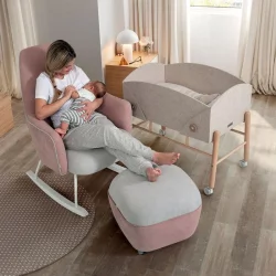 Кресло-качалка Micuna (Микуна) Wing/Moom waterwood текстиль pink tierra/light grey