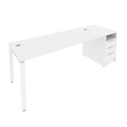 Рабочая станция с опорной тумбой Metal System Б.РС-СТП -1.5 Белый