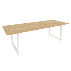 Стол переговорный на О-образном м/к ОНИКС О.МО-ПРГ-25 Тиквуд Светлый/Белый / ONIX O.MO-PRG-25