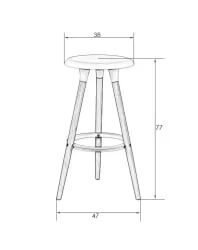 Табурет барный DOBRIN ROYCE Темно-серый GR-04