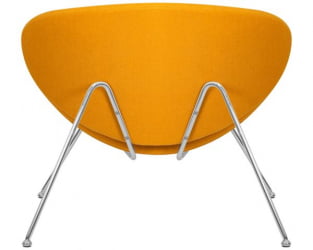 Кресло дизайнерское DOBRIN EMILY (желтая ткань AF13, хромированная сталь) 2 шт