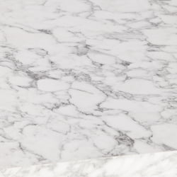 Стол обеденный ALTA (mod. 1183) ЛДСП+меламин/металл, 120+30 х 70 х 75 см, белый мрамор/белый