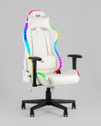 Кресло геймерское с подсветкой ТопЧаирс ГММ-080 белый на черной базе / TopChairs GMM-080