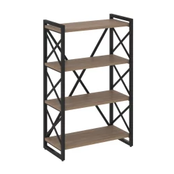 Стеллаж на регулируемых опорах - 4 полки LOFT VR.L-MST.O-4.8 Металл черный Дуб Аризона