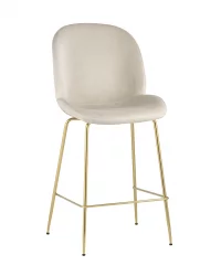 Стул полубарный Беетле со спинкой голд Бежевый / Beetle gold