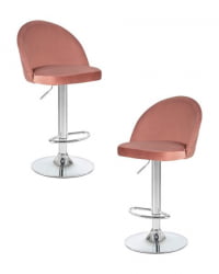 Стул барный ДОБРИН МИЛАНА (пудрово-розовый велюр (МДЖ9-32)) 2 шт / DOBRIN MILANA (MJ9-32))