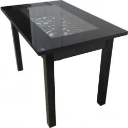 Стол обеденный Прямоуг. ажур ноги Мажор Р-45 черная ЛДСП венге