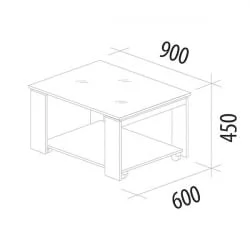 Журнальный столик на колесиках Агат 33.10 Кена-Фреска Невада