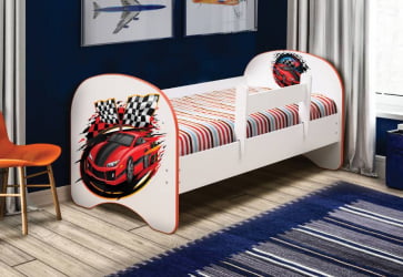 Кровать детская с фотопечатью без ящика 700*1400 Машина