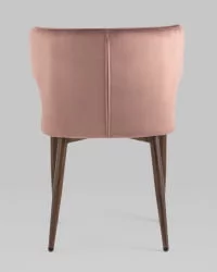 Стул Матео ножки под дерево велюр Пыльно-розовый