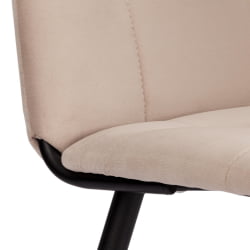 Металлический стул Asti велюр, молочный/черный, (Porsche 2)