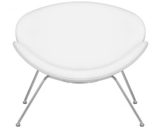 Кресло дизайнерское DOBRIN EMILY (белый винил YP17, хромированная сталь) 2 шт