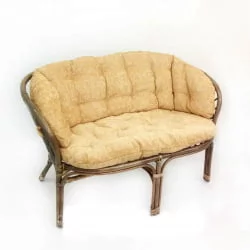 Диван Багама 2х местный, подушки светлые или коричневые полные Bahama8 орех матовый