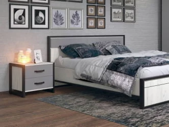 Комплект мебели для спальни Техно №5 Дуб Крафт белый Серый шифер