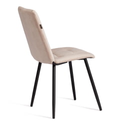 Металлический стул Asti велюр, молочный/черный, (Porsche 2)