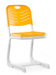 Стул ученический регулируемый пластиковый (рост 5-7) Желтый