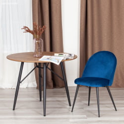 Стул MONRO (mod. 5144) металл/вельвет, 51x56x84 см, синий (HLR 64)/черный