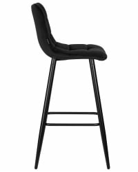 Стул барный DOBRIN NICOLE (черные матовые ножки, черный велюр (108-77))