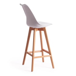 Стул барный TULIP BAR (mod. C1014H-1) пластик/дерево, 42 х 47,5 х 104 см, White (Белый) 70029/ натуральный