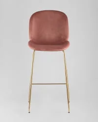 Стул барный Beetle Lite PU со спинкой Пудровый