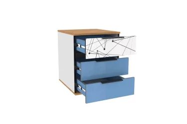 Тумба прикроватная Урбан ЛД 528.120.000 Белый/Черный/Капри Синий