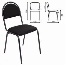 Стул для посетителей РС00М черный каркас ткань Черный