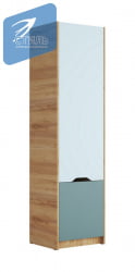 Шкаф RICH ШК-001 Миндаль/Глиняный серый/дуб крафт золотой